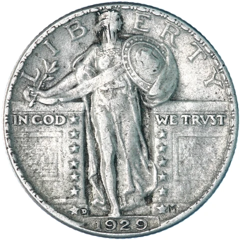 1929 D Standing Liberty Quarter 90% Silver Extra Fine XF+ See Pics A522 Cover