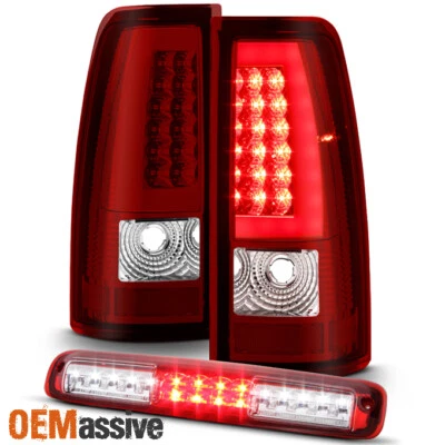 Luces traseras LED rojas para Chevy Silverado 1500 2003-2006 + tercera luz de freno LED Foto 1 de 4