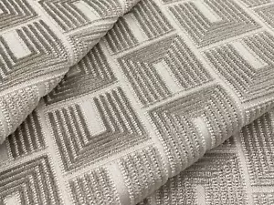 Larsen geometrischer Samt Polsterstoff - Wellsville/Leinen 3,60 Yard L9108-03 - Bild 1 von 4