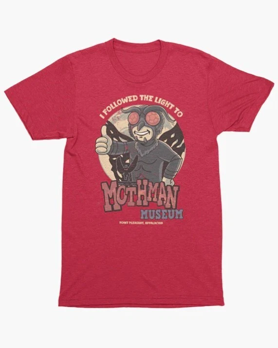Fallout 4 76 New Vegas Mothman Museum Red T-Shirt Screen Print Logo Figure - Image 1 of 1