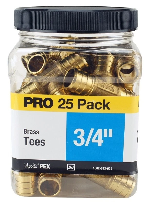 Apollo APXT3425JR PEX Barb Tee Brass