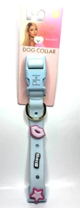 Light Blue Medium Dog Collar Adjustable 14"-20" inch with Charms by Paris Hilton - Picture 1 of 2