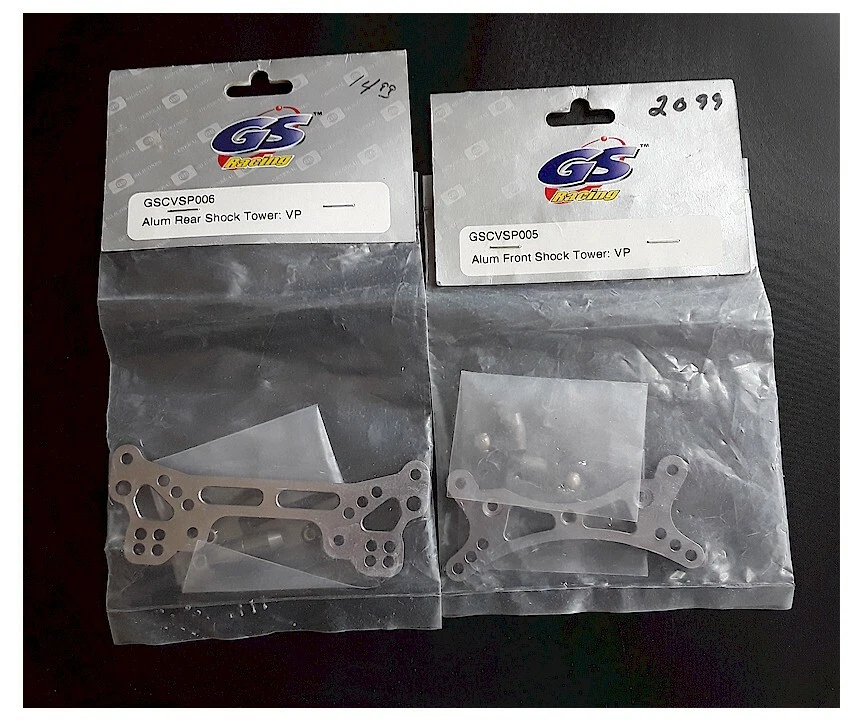 Amortiguador delantero y trasero de aluminio GS Racing Tower Vision Pro de colección stock antiguo  Foto 1 de 1