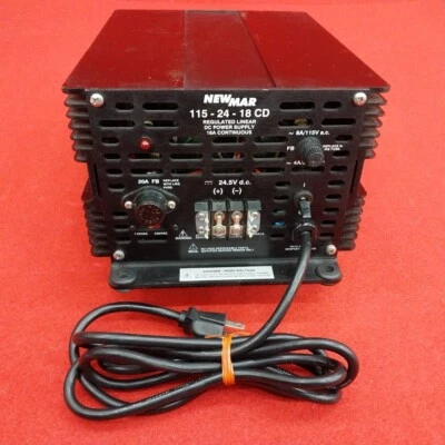 NEWMAR 115-24-18CD REGULATED LINEAR DC POWER SUPPLY. 18A CONTINUOUS. 24.5VDC - Image 1 of 4