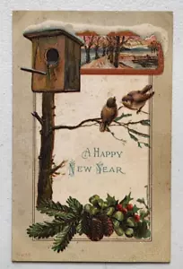 Vintage A Happy New Year Postcard - Picture 1 of 3