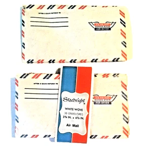 22 Vintage Air Mail Envelopes Starbright White Wove Red Blue Stripes 1970s Prop - Picture 1 of 6