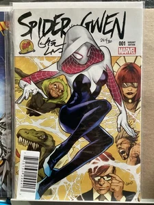 SPIDER-GWEN #1 MARVEL 2016 DYNAMIC FORCES GREG LAND SIGNED #287/330 COA - Picture 1 of 2