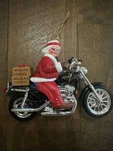 Harley Davidson Mrs. Claus With Cookies Christmas Ornament - Picture 1 of 8