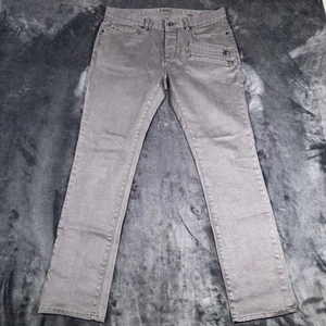 Pantalones de mezclilla John Varvatos 34R para hombre negro gris calce ajustado lavado 32 entrepierna cremallera - Imagen 1 de 8