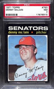 1971 Topps #750 Denny Mclain - Set rotto! PSA 7 High # SP - Foto 1 di 2
