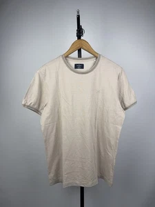 Luxury Hackett Basic London Beige Classic Fit Cotton T-Shirt Men’s M Size - Picture 1 of 11