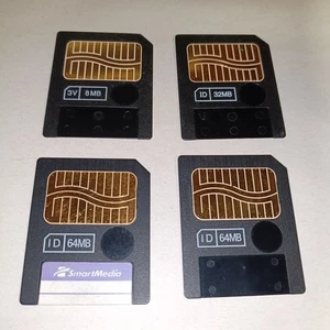 Smart Media Memory Card, 4 Smart Media Cards 64mb, 64mb, 32mb, 8mb Smart Media - Picture 1 of 3