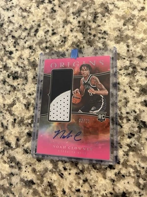 2023/24 Panini Origins Pink Patch Auto /25 RPA Noah Clowney RC Rookie Nets - Image 1 of 2