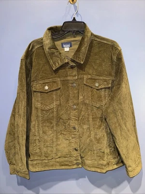 Womens 2X Green Corduroy Stretch Jacket, Vintage Basic Editions Kmart NWT - Image 1 of 4