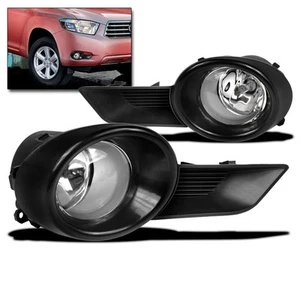 2008 2009 2010 TOYOTA HIGHLANDER FRONT BUMPER CLEAR FOG LIGHTS W/SWITCH+BULB SET - Picture 1 of 3