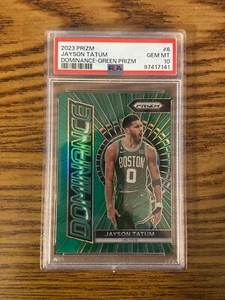PSA 10 2023 Panini Prizm Jayson Tatum Dominance Green Prizm #6 Gem Mint - Picture 1 of 2