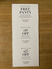 3 VICTORIA'S SECRET COUPONS: 1 Panty, $10 OFF $50, $25 OFF $100 NOW-10/12/23