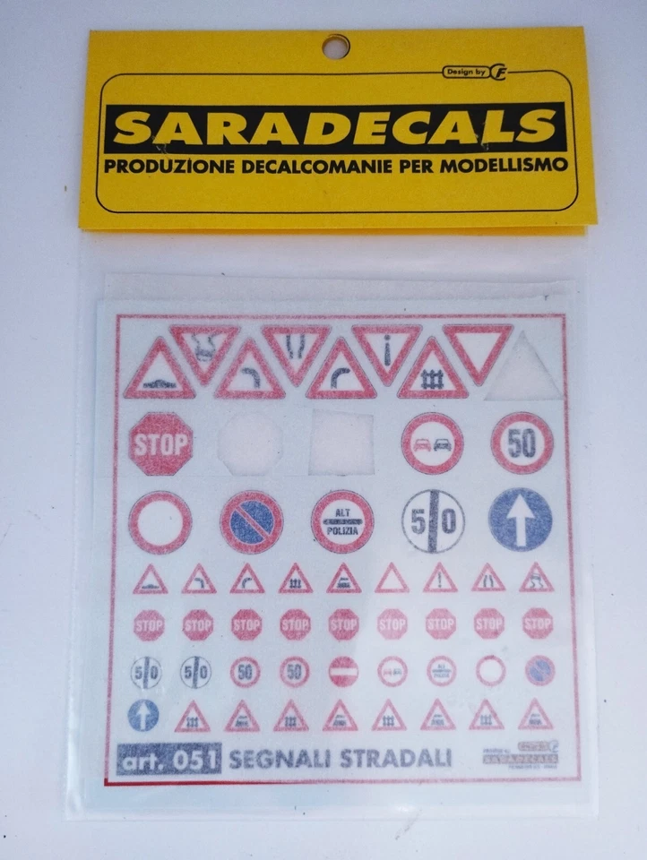 SARADECALS 051 - DECALS SEGNALI STRADALI - HO H0 - IN BLISTER - Photo 1/1