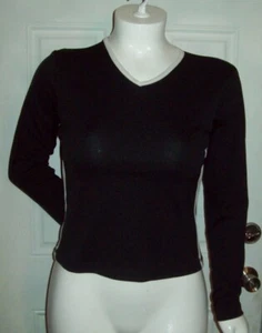 Größe Large Action Sportbekleidung schwarz mit weißem Zierleiste Langarm Top - Bild 1 von 3