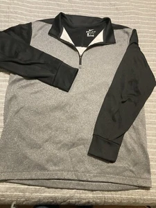 Men's Nike Quarter Zip DRI-FIT Pullover Sweatshirt Gray with Black Arms - LARGE - Picture 1 of 3