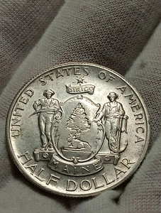 1920 Maine Centennial Commemorative Half Dollar Bu Choice - Picture 1 of 2