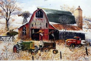 Ray Mertes " Rustic Retreat" Pheasant Farm Print 28" x 19" - Picture 1 of 1