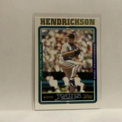 #596 Mark Hendrickson Tampa Bay Rays 2005 Topps Baseball Card IO - Image 1 of 2