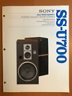 Original Marketing Brochure Sony Ss-U700 Loud Speakers D640