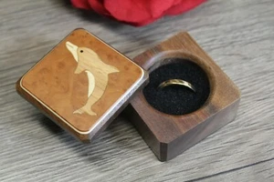 Ring Box Jewelry Gift Wedding Proposal Engagement Dolphin Beach Handmade - Bild 1 von 6