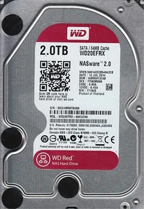 Disque dur Western Digital Red 68EUZN0 2 To 5,4 K tr/min 6 Gbit/s SATA 3,5 POUCES LFF WD20EFRX - Photo 1/1