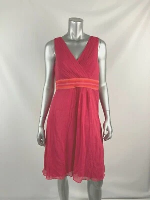 Vestido Boden 6 Seda Coral Rojo Cizalla V-cuello en V Forrado  Foto 1 de 4