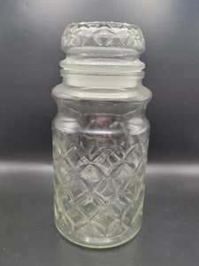 PLANTERS PEANUTS Glass Jar w/ Lid MR. PEANUT 1984 Embossed Diamond Pattern 8" - Picture 1 of 21