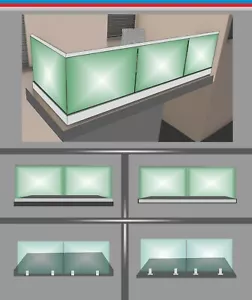 Ganzglasgeländer Aluminium Bodenprofil Glasgeländer Balkongeländer Glas 12-21,52 - Bild 1 von 7