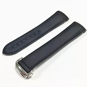 20 21 22mm Rubber WatchBand Strap Silver Clasp For Omega Seamaster Planet Ocean - Picture 1 of 7