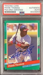 Frank Thomas Signed 1990 Donruss #477 Baseball Card HOF RC Autograph PSA/DNA - Picture 1 of 3