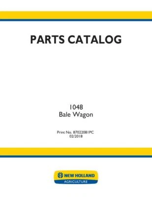 New Holland 1048 vagón de pacas catálogo manual vista explotada diagramas libro Foto 1 de 4