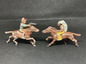 Mounted Cowboy And Indian By Wendal (Yellow 356) - Picture 1 of 7