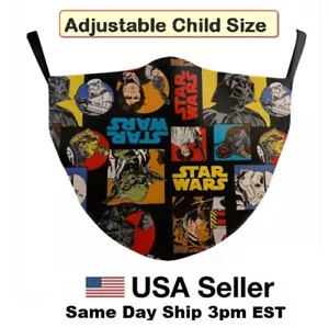 Maschera Viso Bambini Riutilizzabile Star Wars Storm Trooper Yoda C3PO Tessuto Regolabile N - Foto 1 di 10