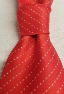 ARMARICHI MEN'S NECKTIE DOTTED TRUE RED HAND MADE 100% POLYESTER 3.25(W) *NICE! - Picture 1 of 8