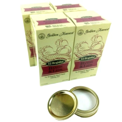 4 Cajas de 12 Golden Harvest BOCA REGULAR Hogar Conservas 48 Tapas y Bandas Total Foto 1 de 4