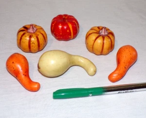 Miniature Doll Size Decorative Prop Faux Food Guard Pumpkin Fall Harvest - Picture 1 of 1