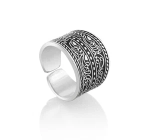 Hecho a mano 999 plata fina floral flor anillo dedo joyería hecho a mano EE. UU. talla 7 - Imagen 1 de 11