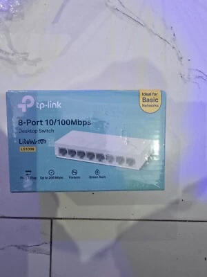8 Port TP-LINK Fast Ethernet Switch LAN Network RJ45 Splitter Hub Wired NEW - Image 1 of 4