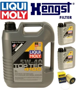 Oil Change Kit LIQUIMOLY TopTech 4100 5W-40+Hengst E1001HD28 Filter see fitment - Picture 1 of 5