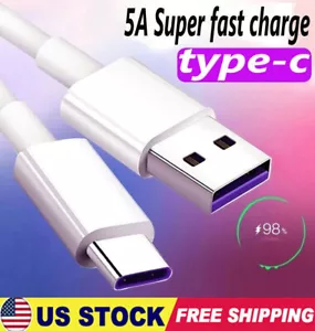 USB C Type C Fast Data Charging Cable For Samsung LG Phones Tablets Android - Picture 1 of 10