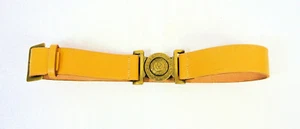Vintage Scots Guard Brass Buckle With Yellow Leather Belt - Picture 1 of 8