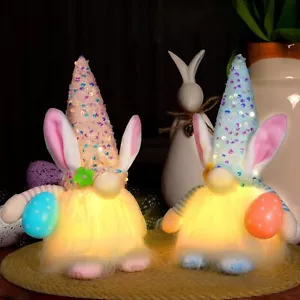 Lighted Up Easter Gnomes Couple Plush Doll Easters Gnome with LED Light, 2 PCS F - Picture 1 of 6