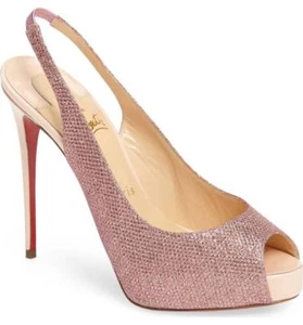 CHRISTIAN LOUBOUTIN PRIVATE NUMBER GLITTER Pumps 40 I LOVE SHOES WEDDING 120 MM - Picture 1 of 5