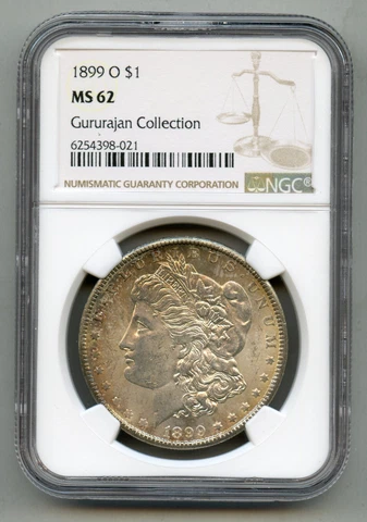 1899 O Morgan Silver Dollar NGC MS 62 Cover