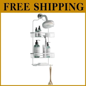 Bathroom Hanging Organizer, Rustproof Caddy, Satin Chrome - Picture 1 of 11